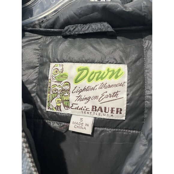 Eddie Bauer Coat Women’s Small EB 550 Down Puffer Jacket Dark Green Nylon Long - Picture 3 of 9